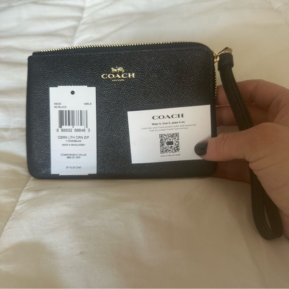 Coach Black Leather Wristlet - Picture 1 of 11
